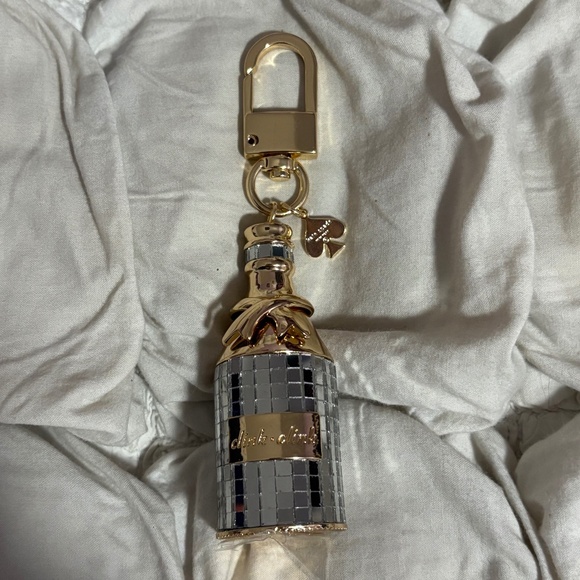 🍾 NWT Kate Spade "Clink Clink" Disco Ball Champagne Bottle Keychain 🥂 - Picture 1 of 5